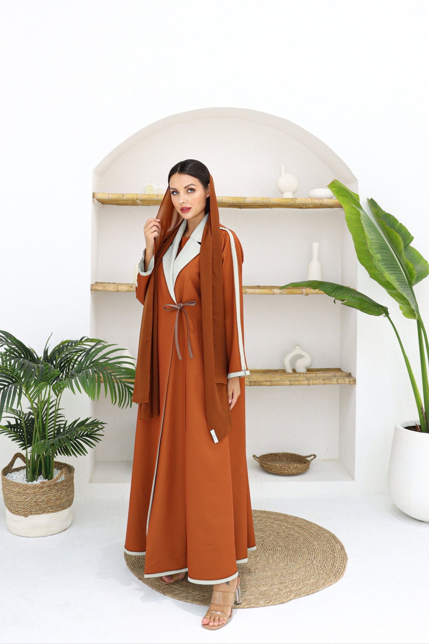 Leather Bow Abaya