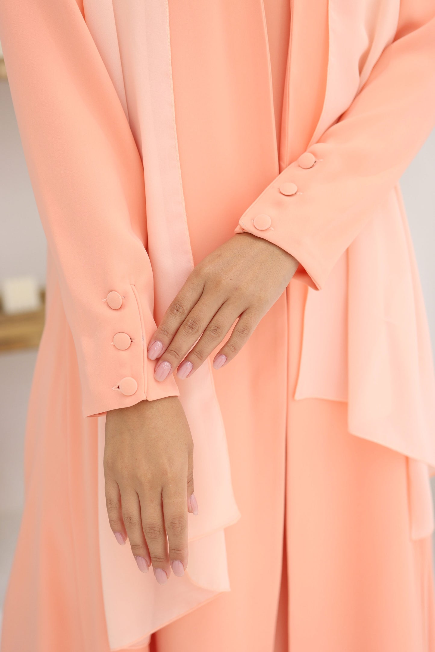 Button Cuff Abaya