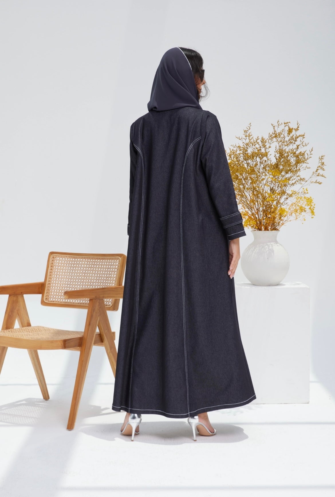 Gray Denim Abaya