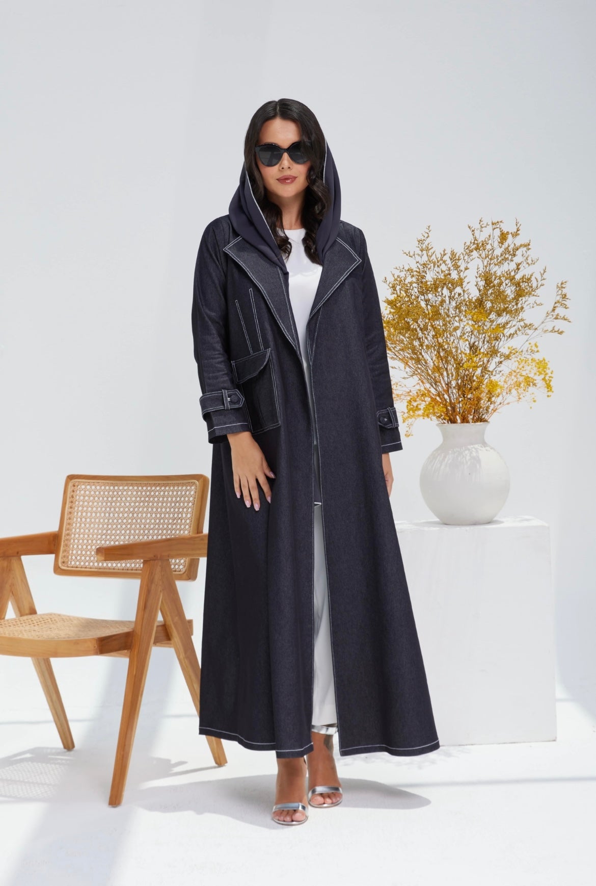 Gray Denim Abaya