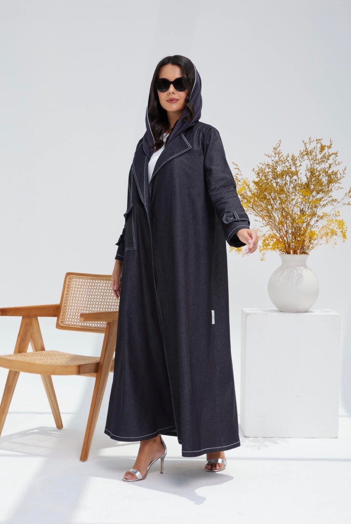 Gray Denim Abaya