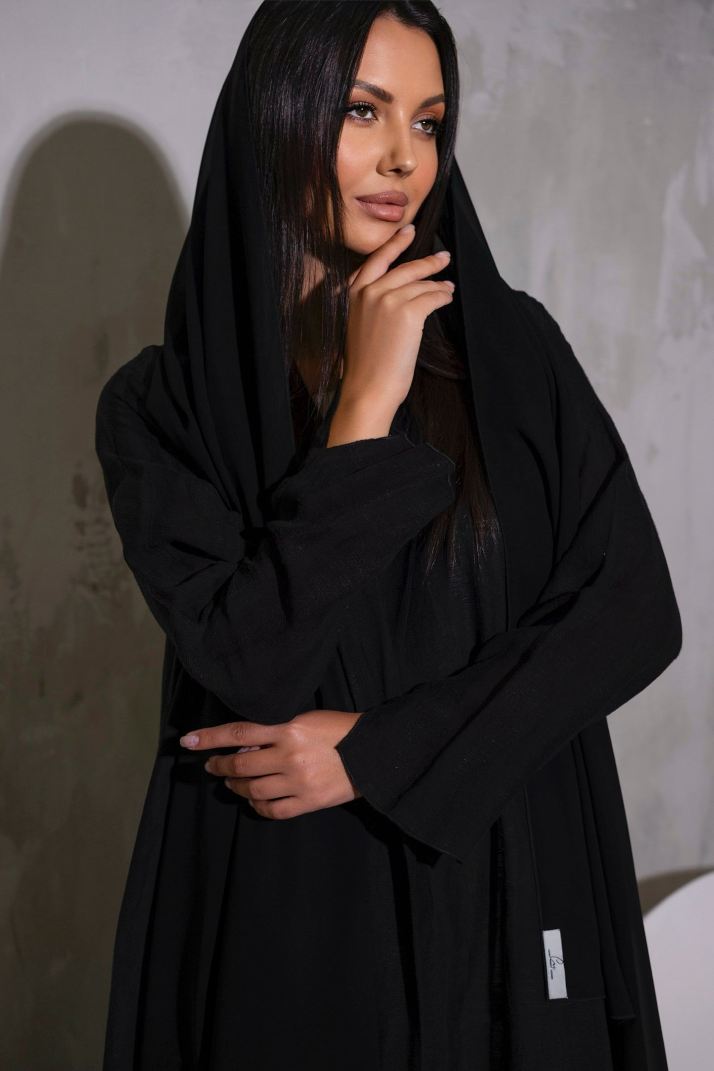 Black linen Abaya