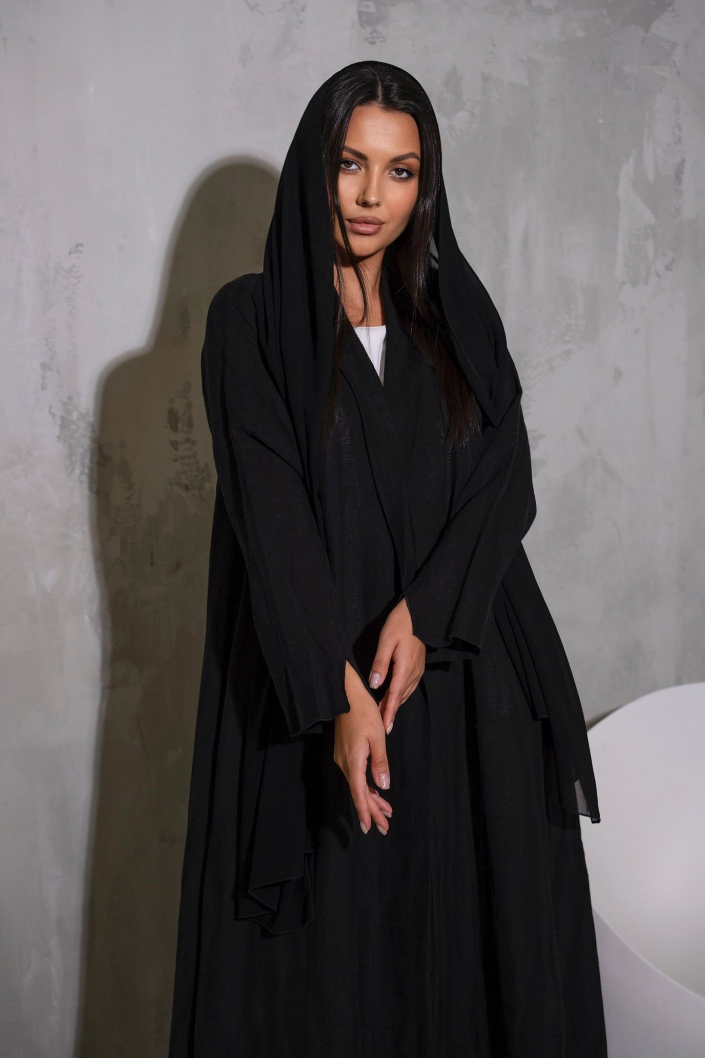 Black linen Abaya