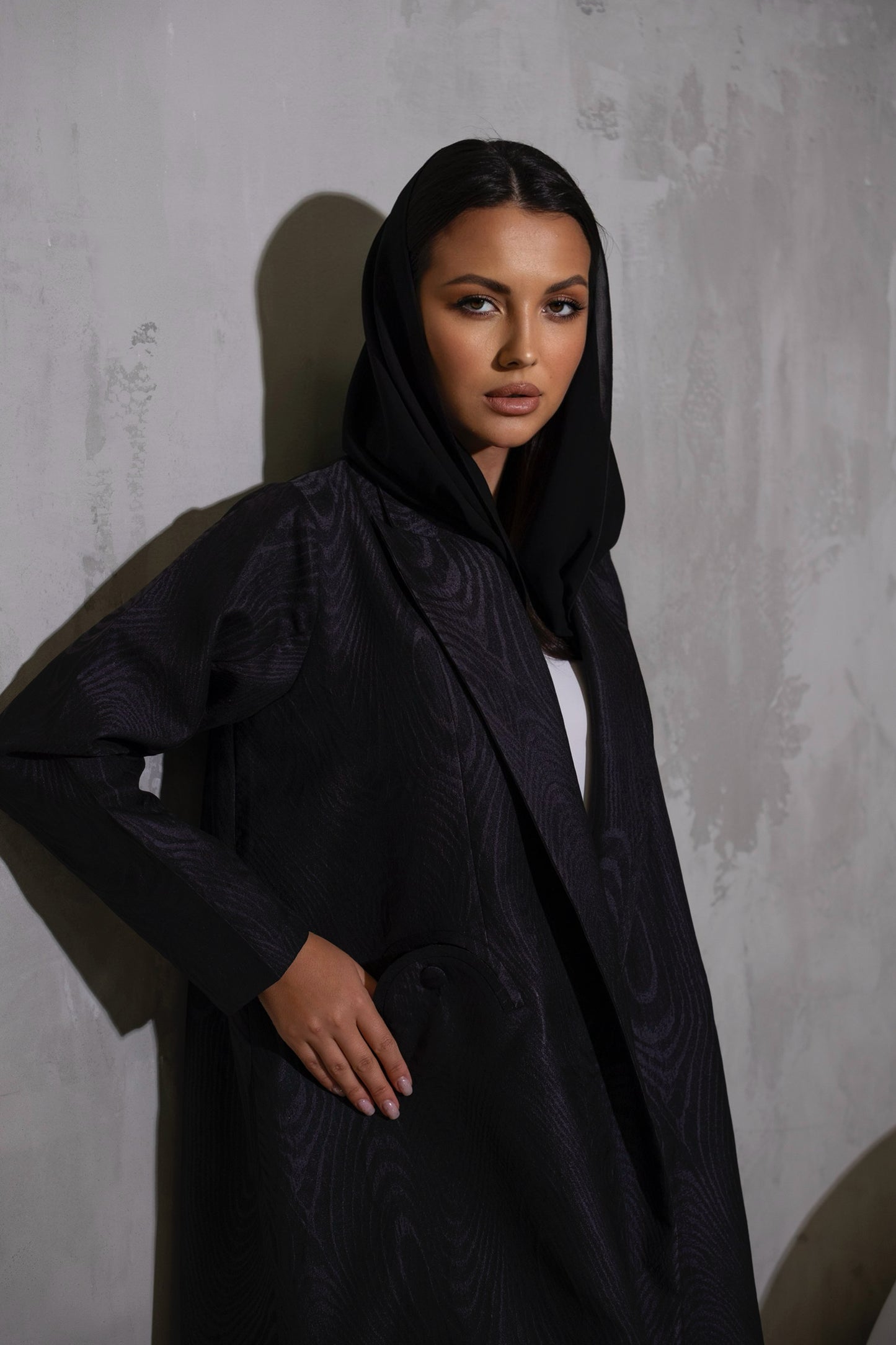 Taffeta Jacquard Coat Abaya