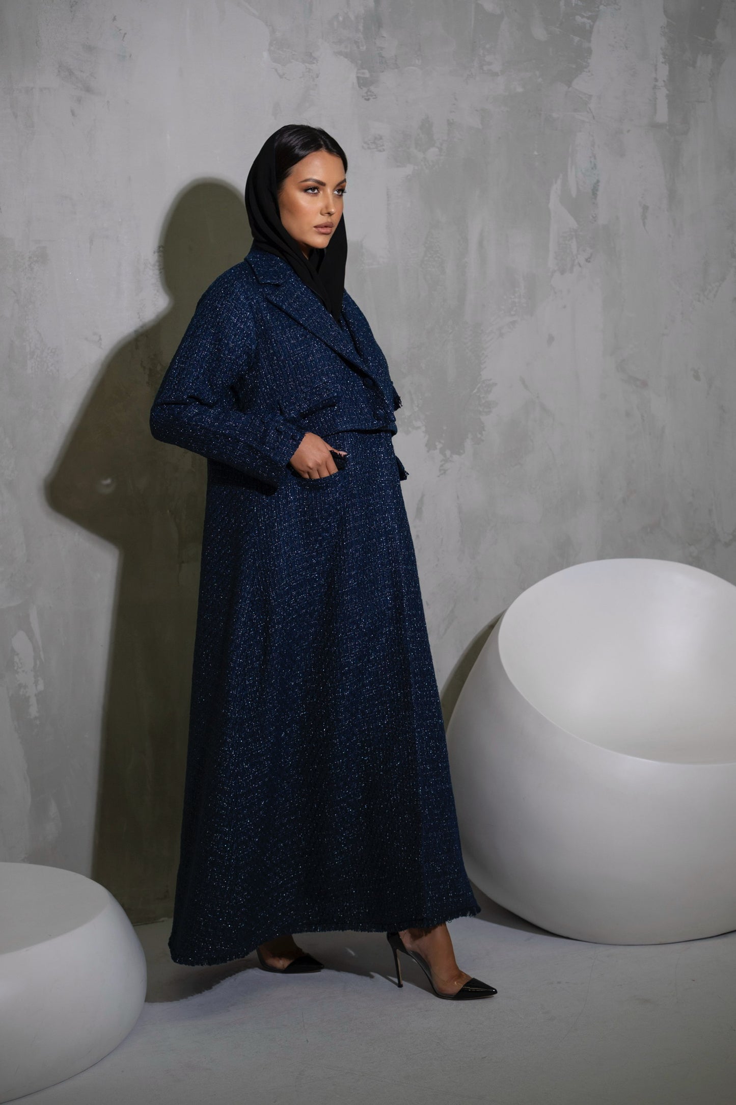Shimmery Tweed Abaya
