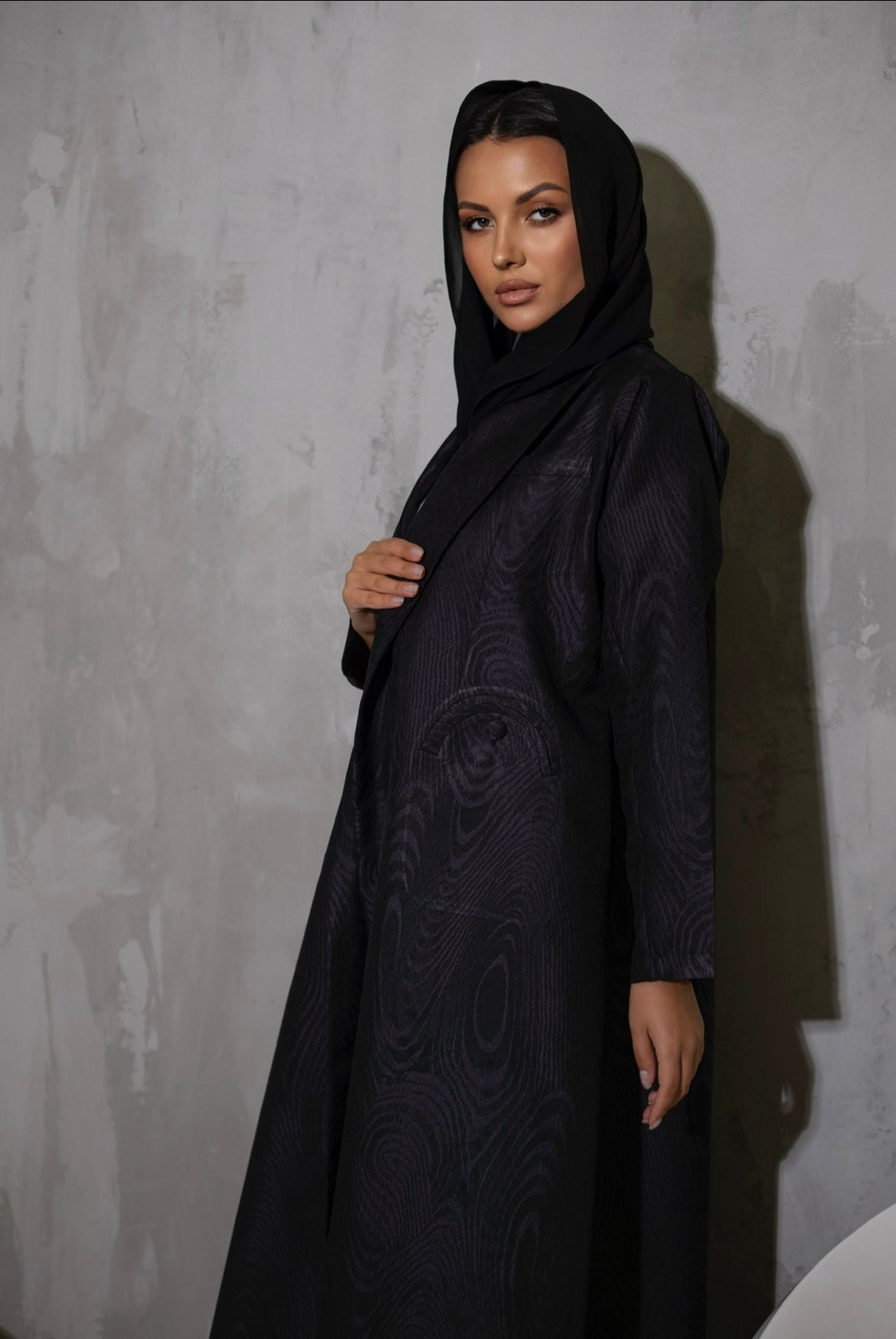 Taffeta Jacquard Coat Abaya