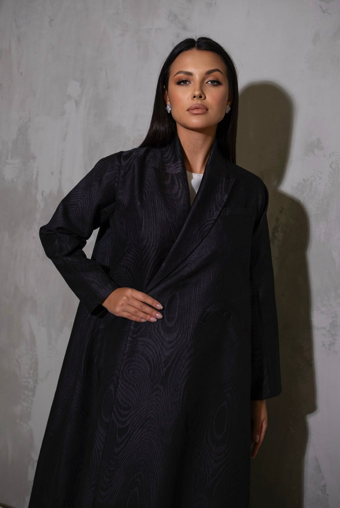 Taffeta Jacquard Coat Abaya