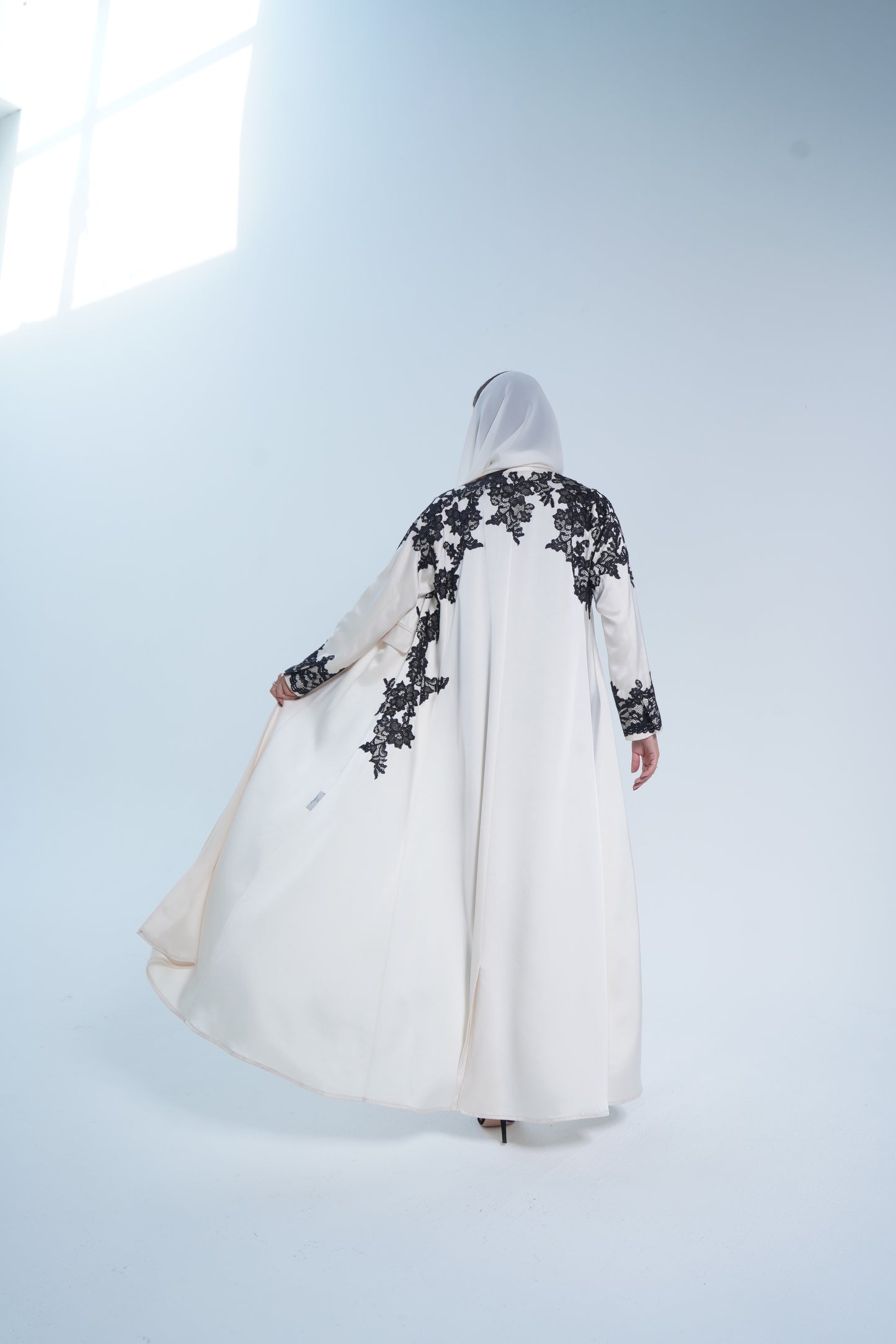 Satin Lace Abaya