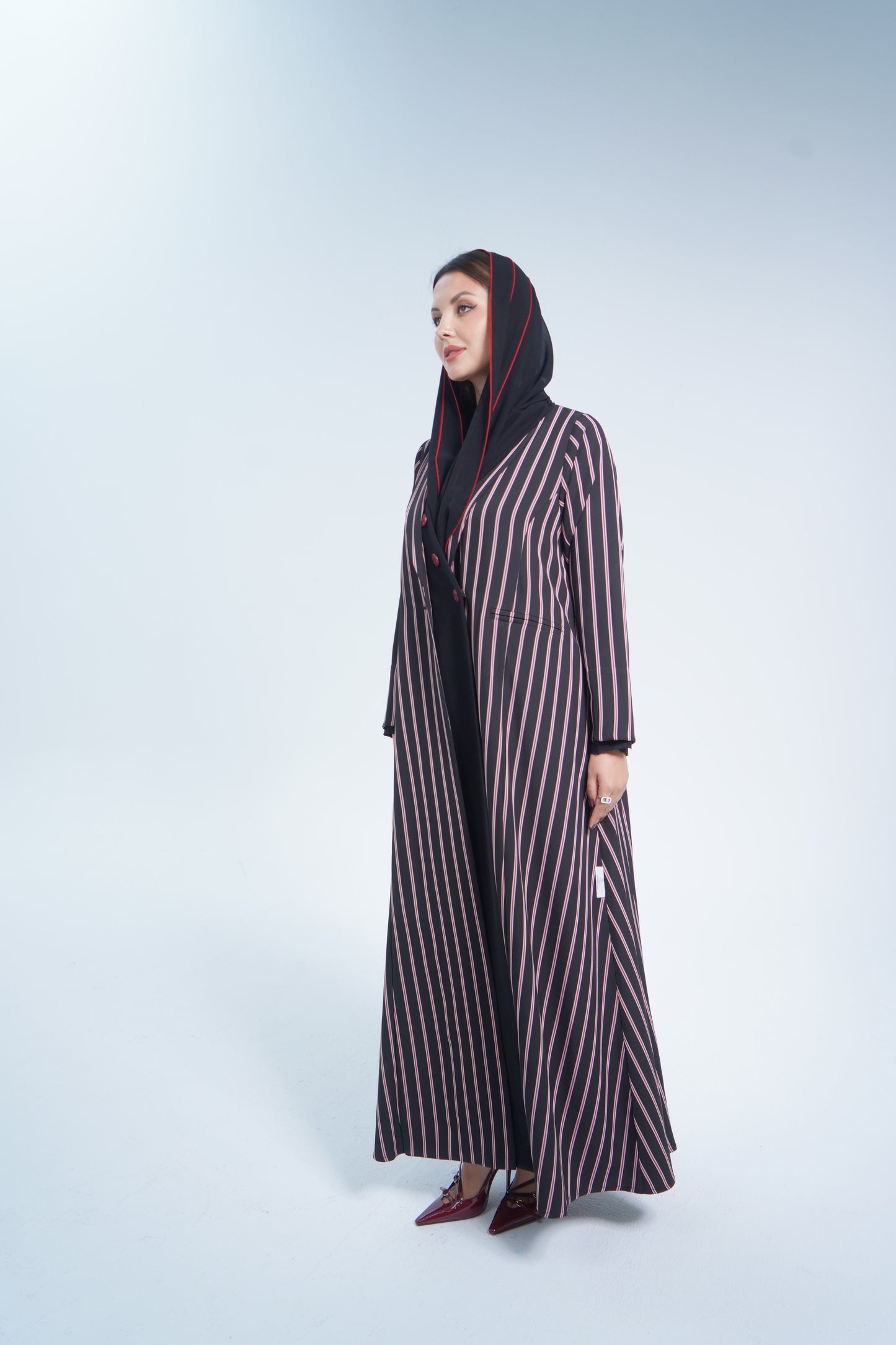 Stripe Blazer Abaya