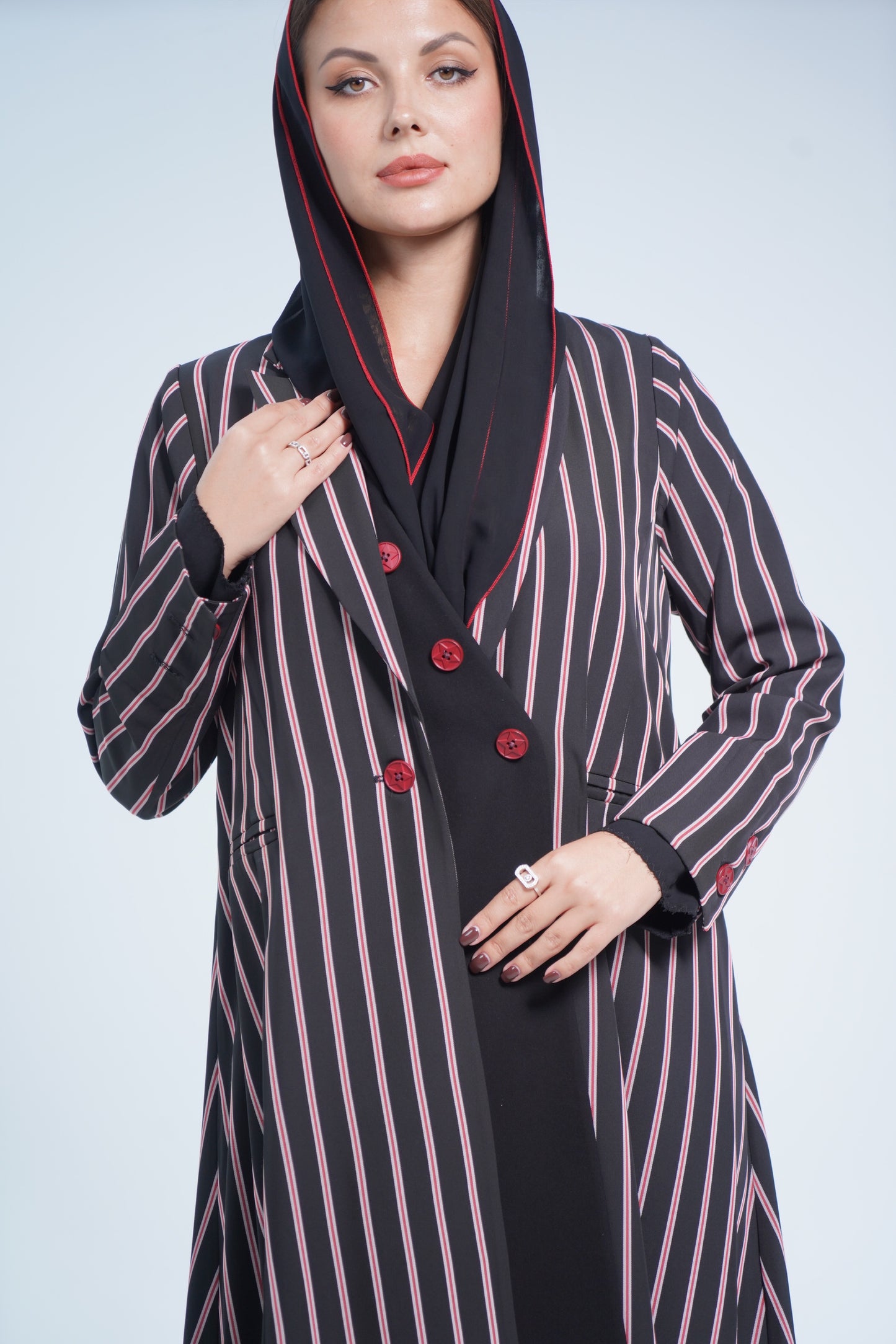 Stripe Blazer Abaya
