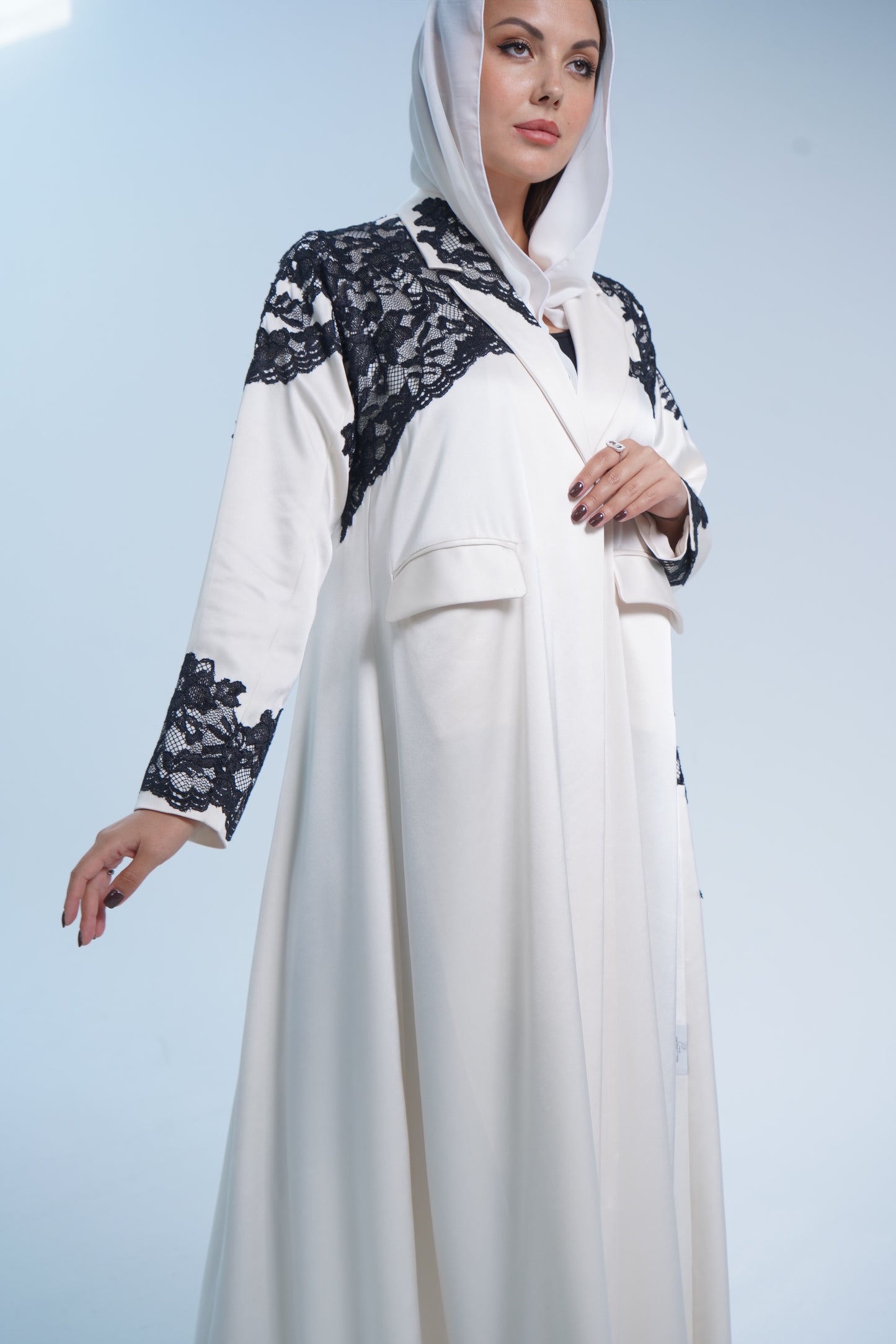 Satin Lace Abaya