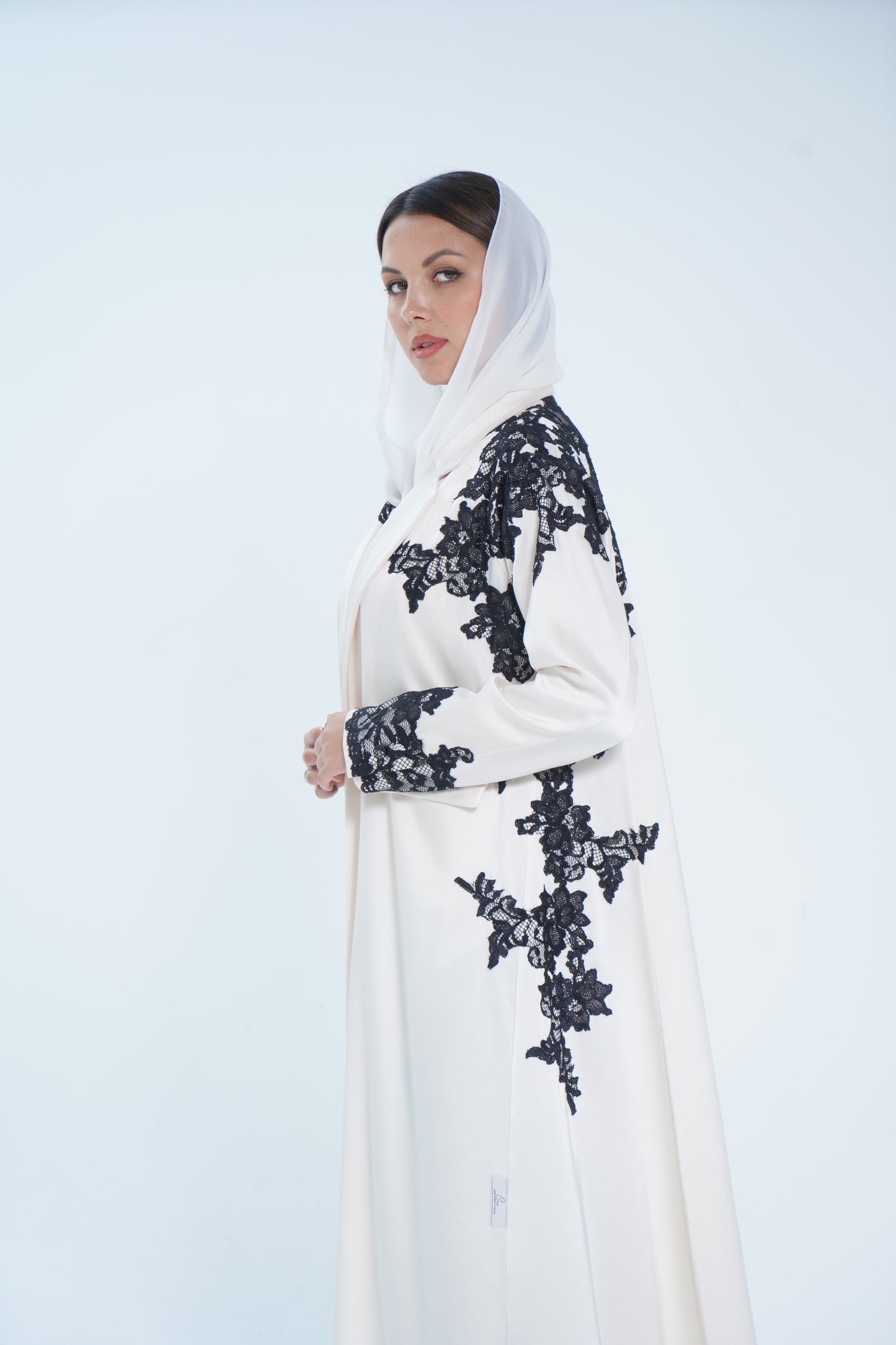 Satin Lace Abaya