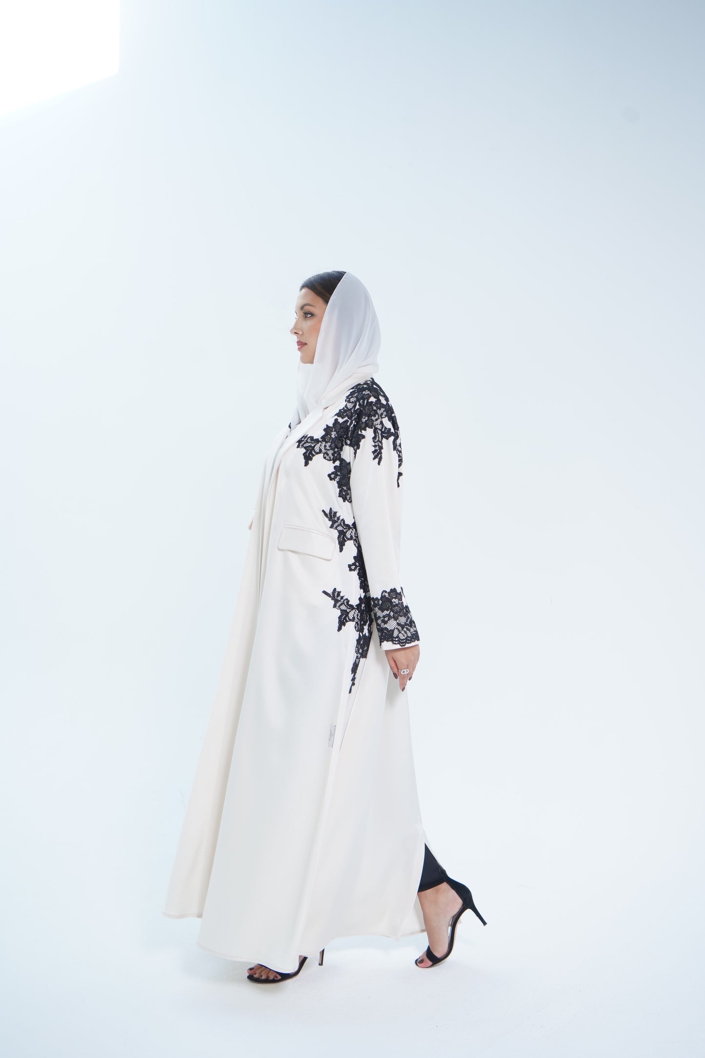 Satin Lace Abaya