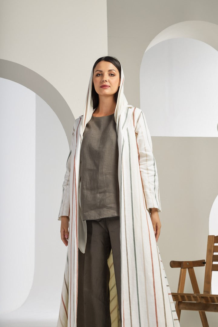 Linen stripes Abaya