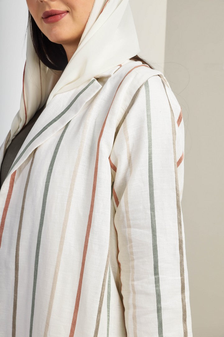 Linen stripes Abaya