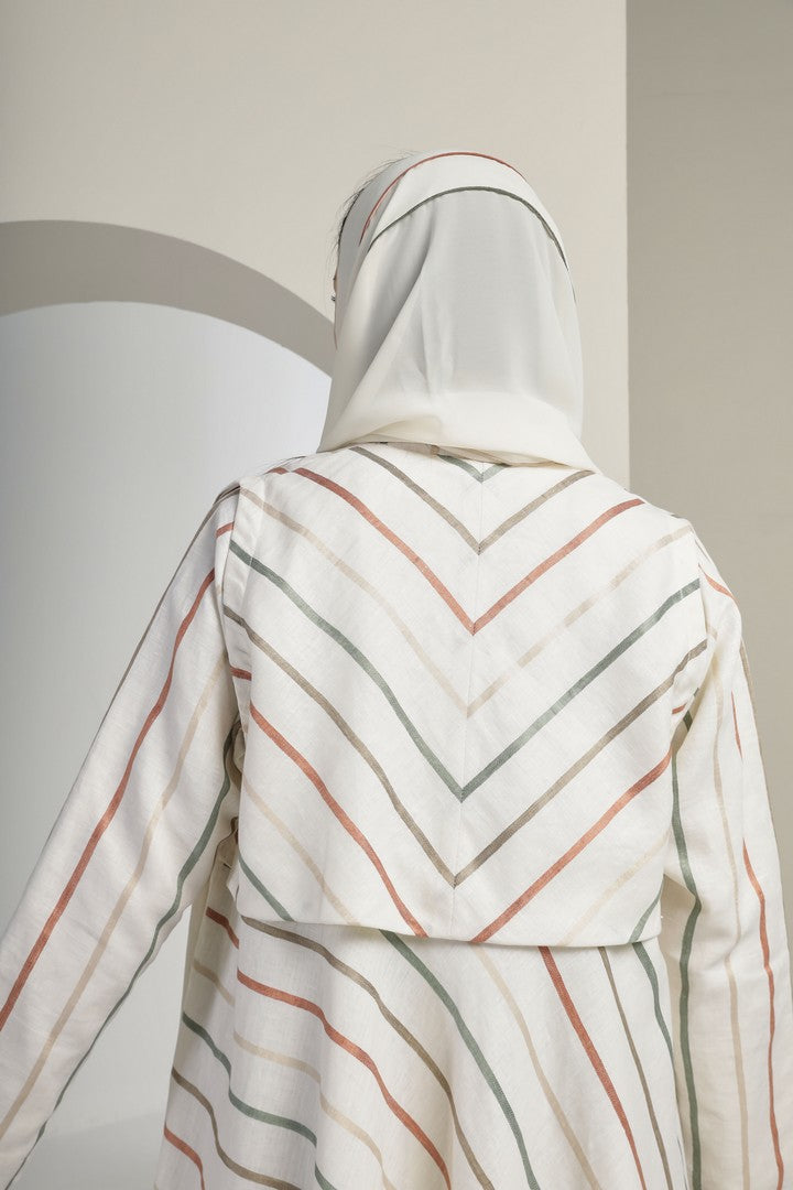 Linen stripes Abaya