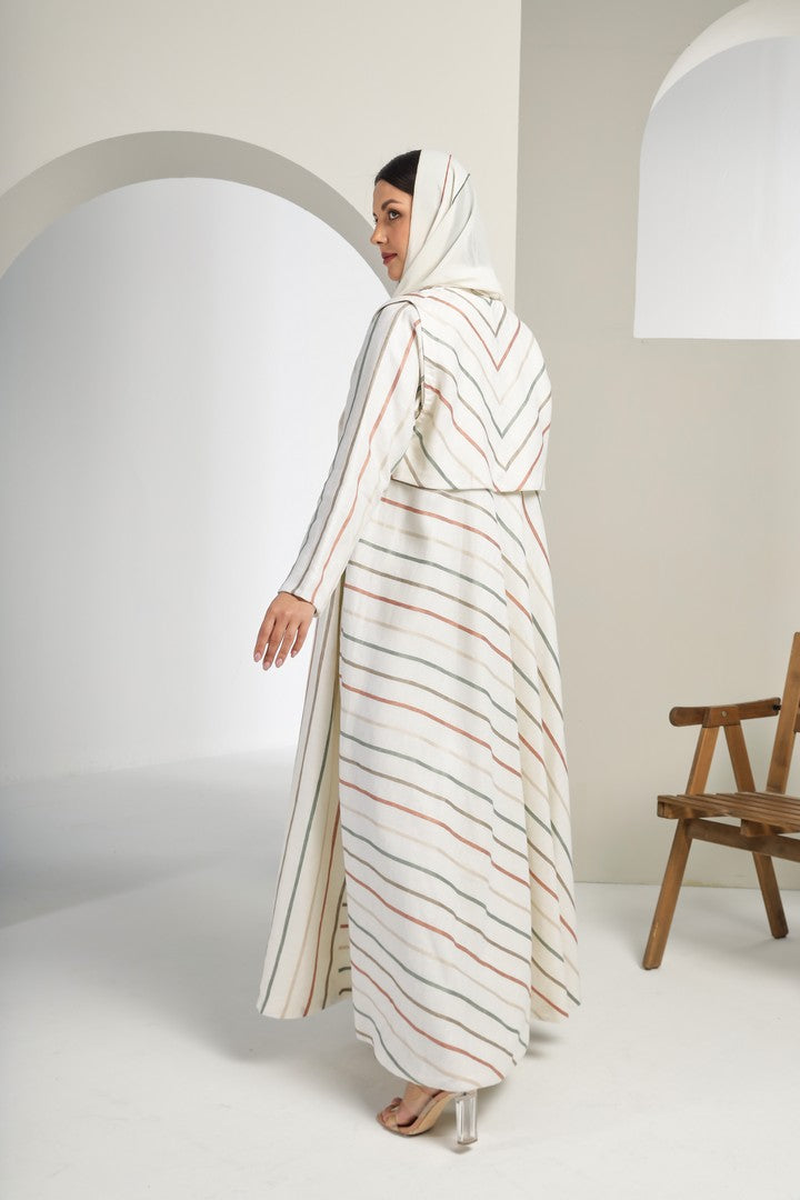 Linen stripes Abaya
