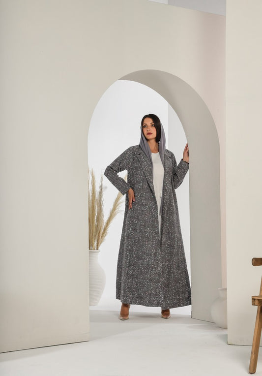 Gray Tweed Abaya