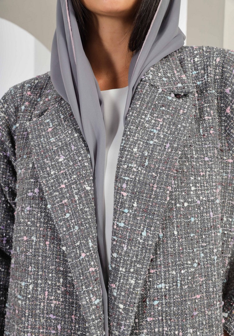Gray Tweed Abaya