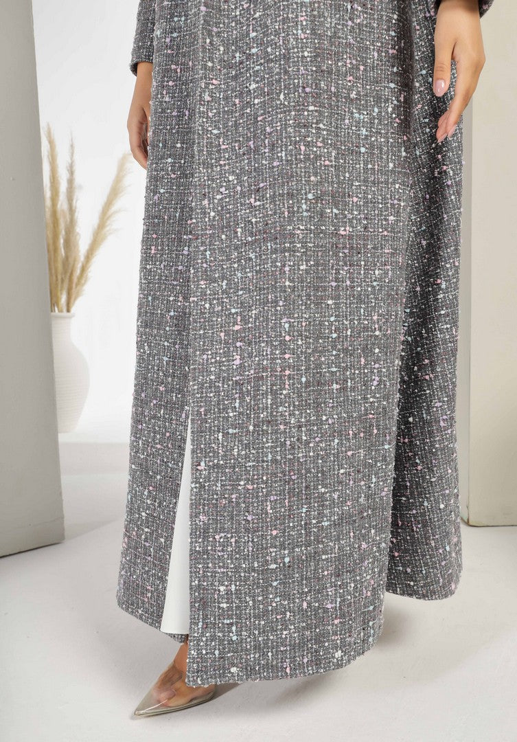Gray Tweed Abaya