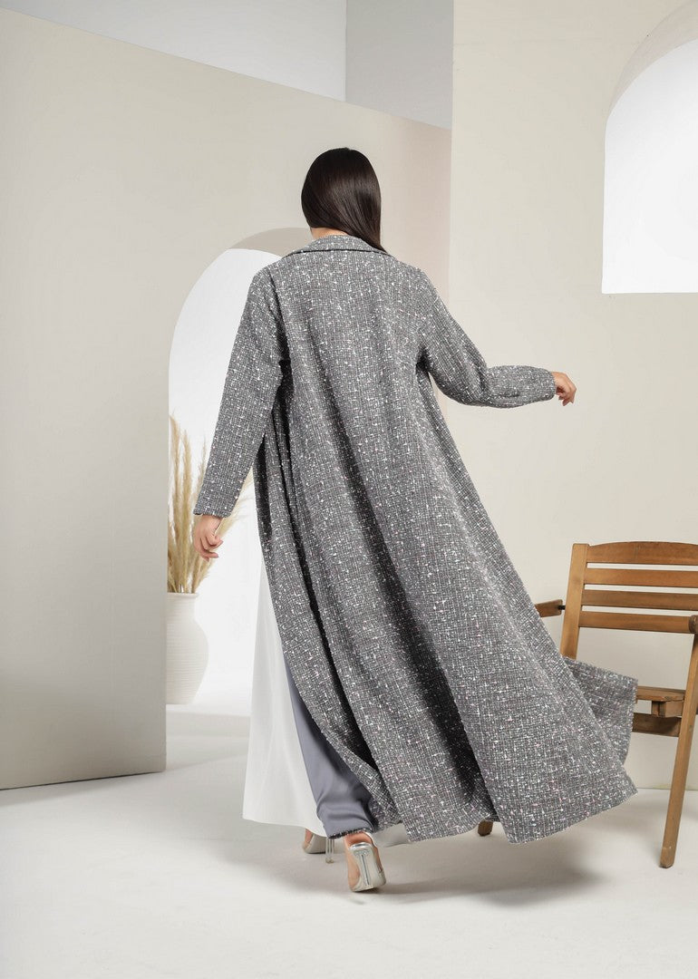 Gray Tweed Abaya