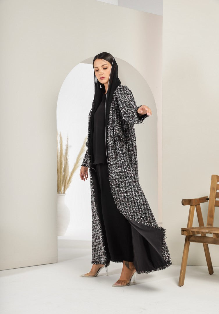 Black Tweed Abaya