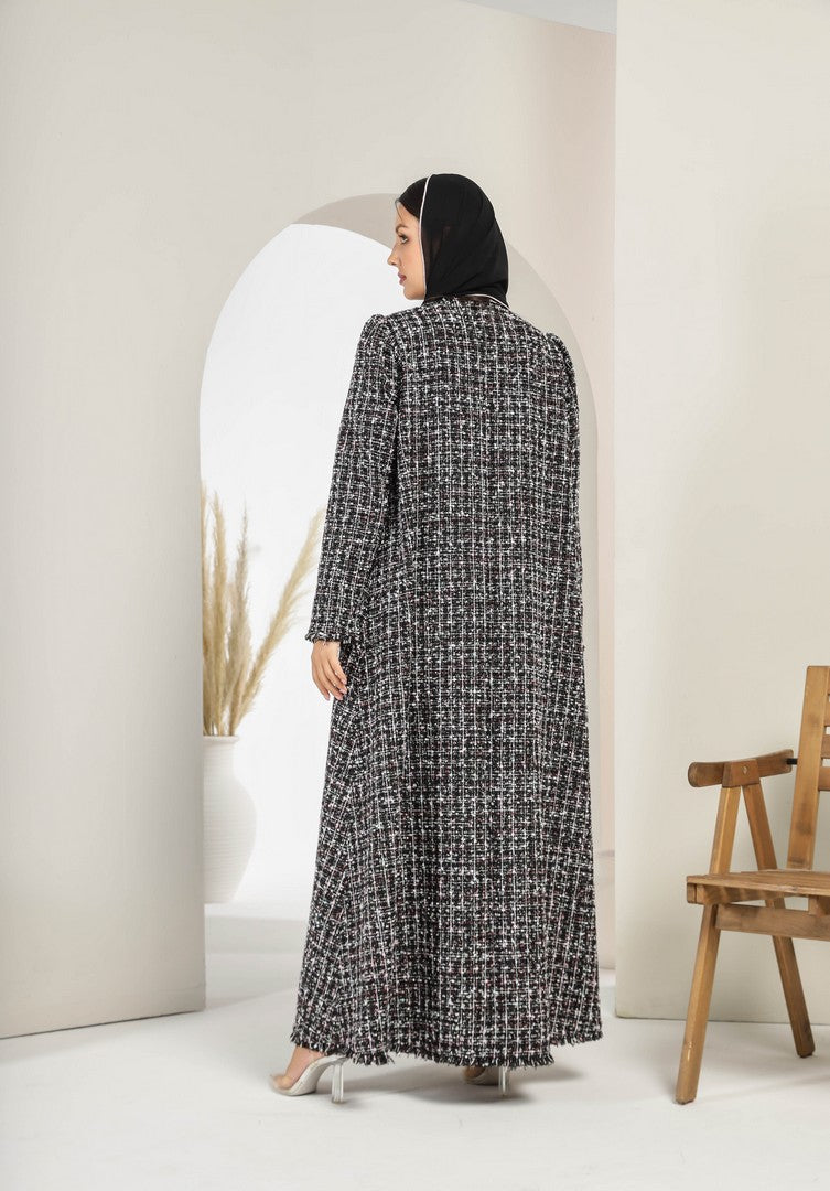 Black Tweed Abaya