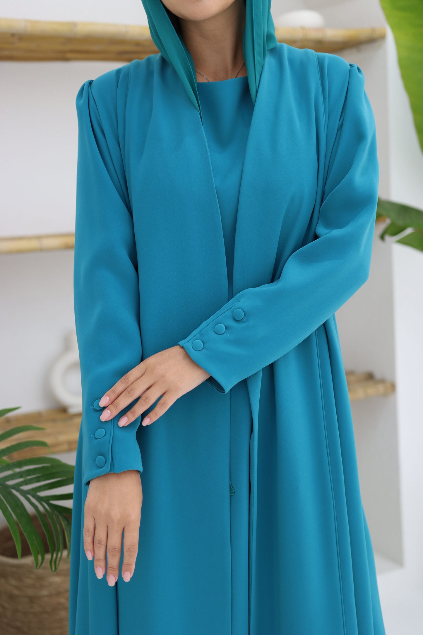 Button Cuff Abaya