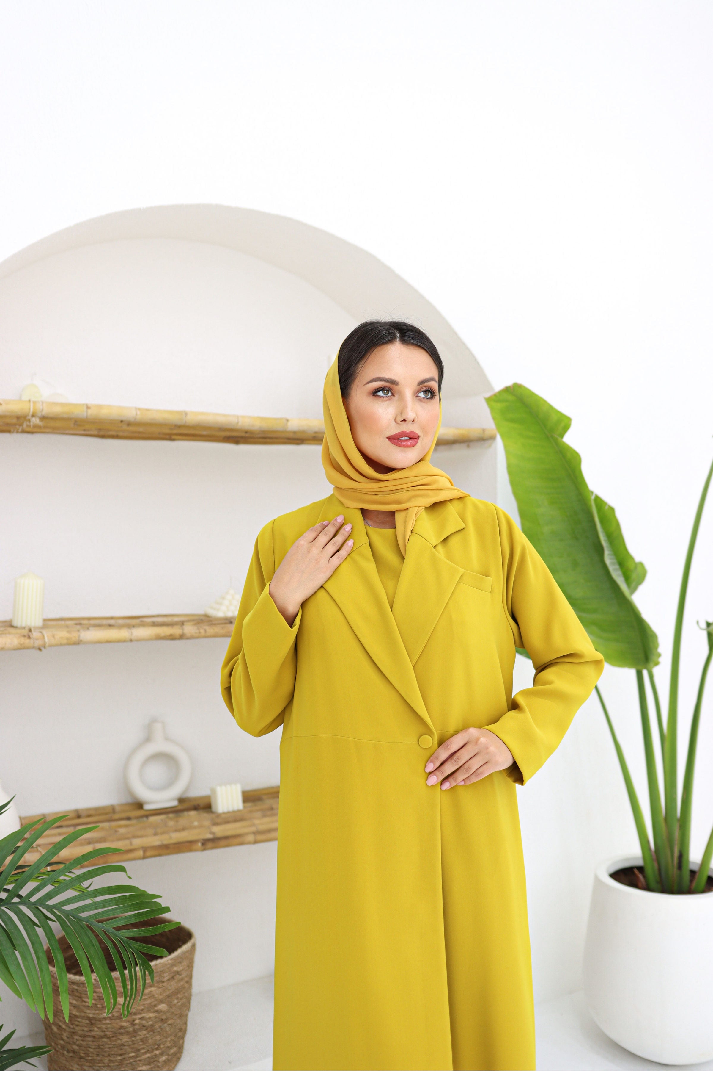 Yellow abaya clearance