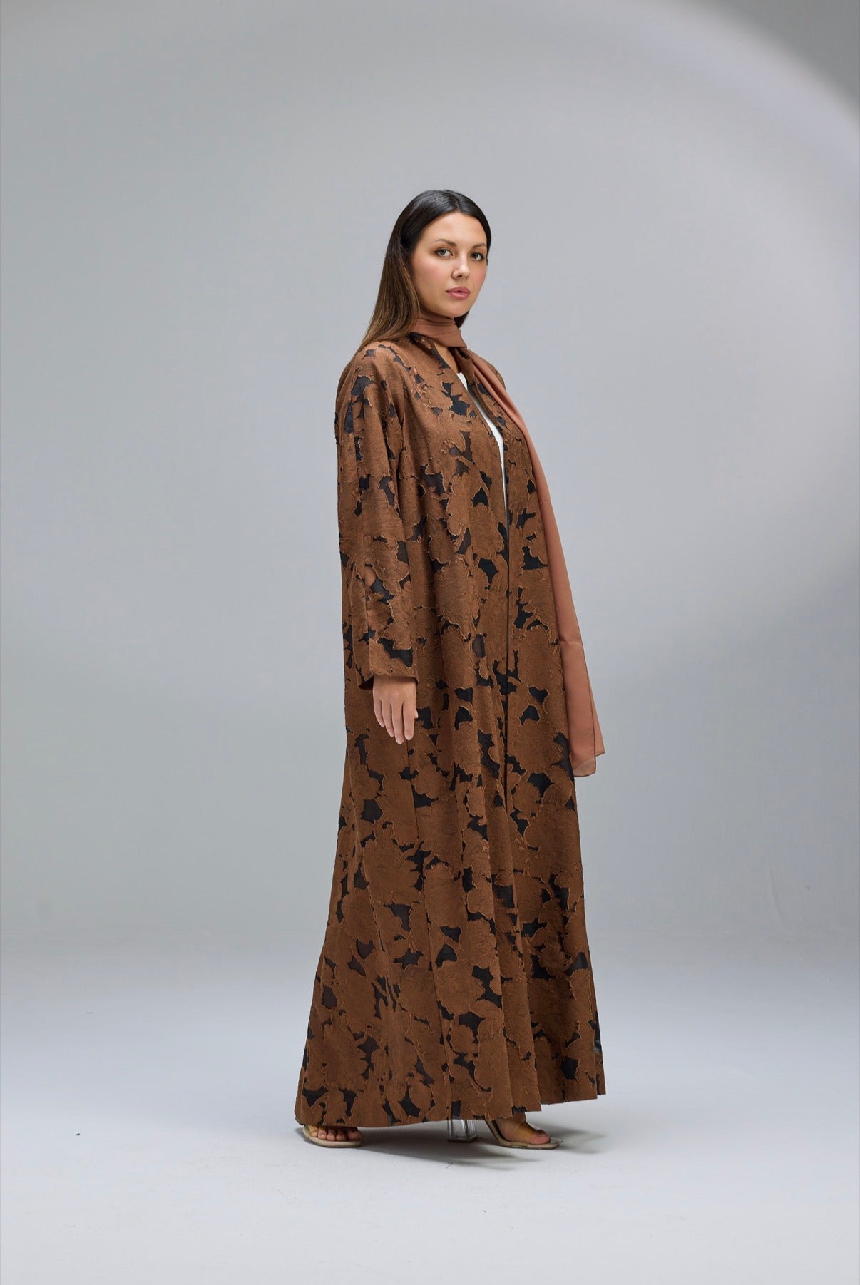 Jacquard flower Abaya