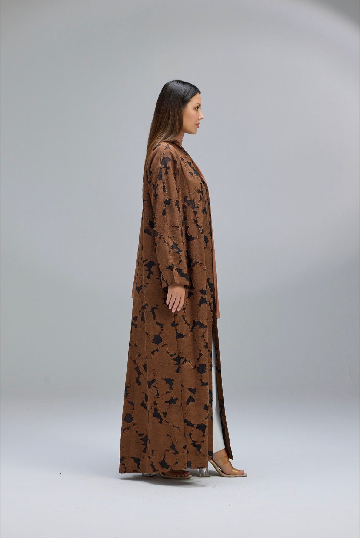 Jacquard flower Abaya