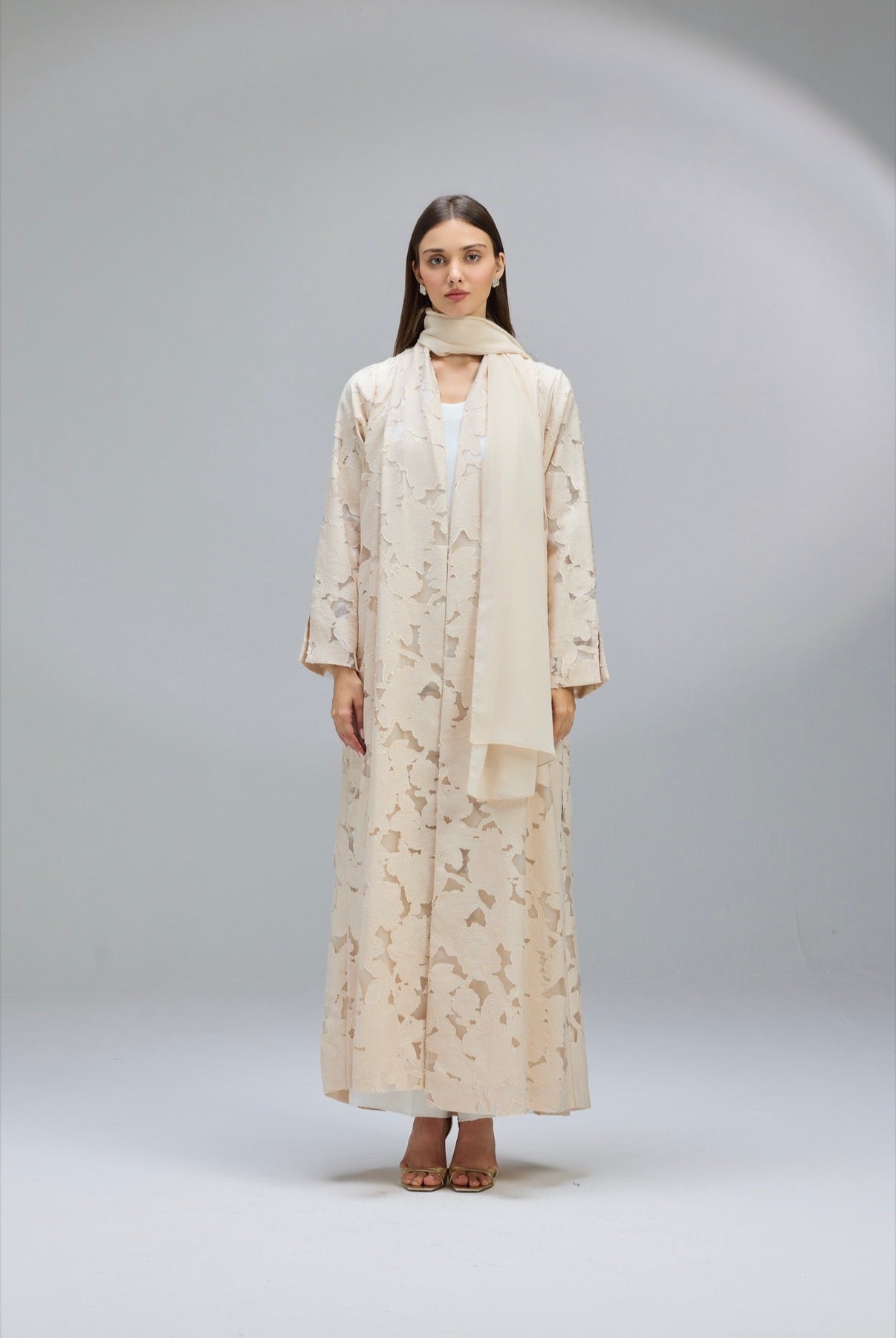 Jacquard flower Abaya