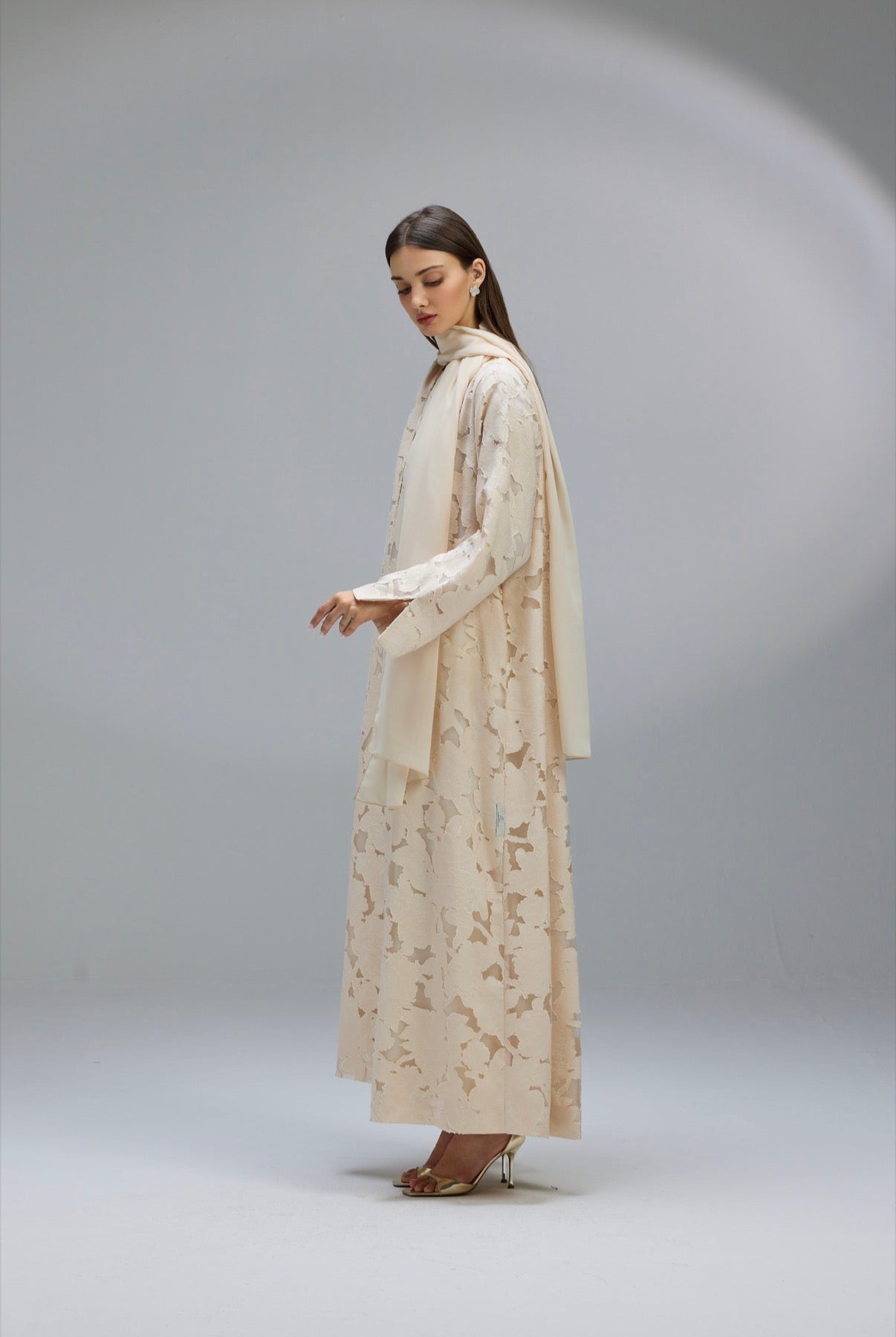 Jacquard flower Abaya