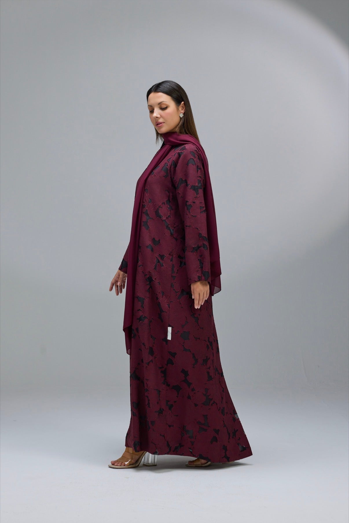 Jacquard flower Abaya