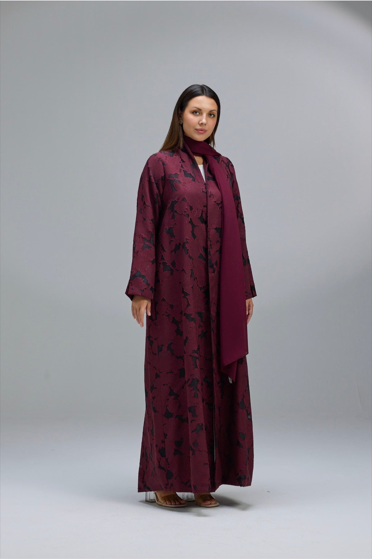Jacquard flower Abaya