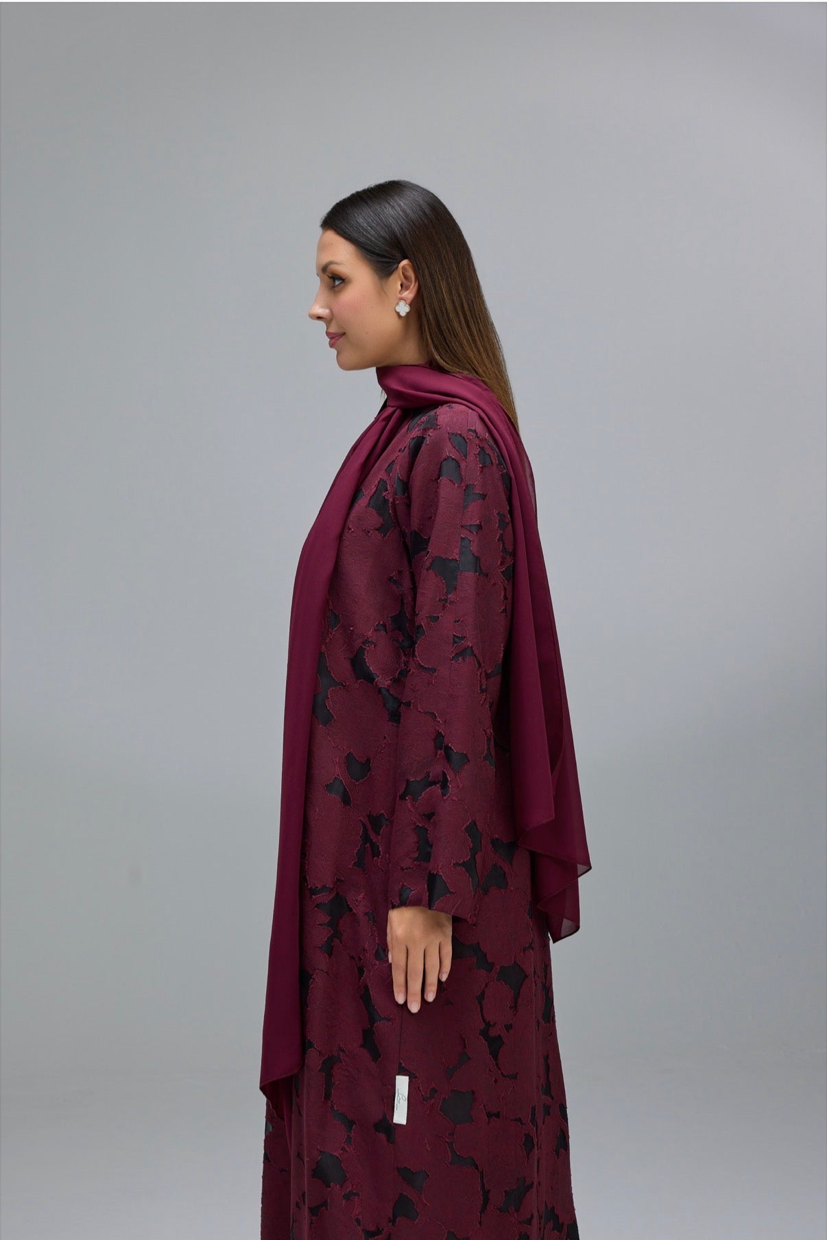 Jacquard flower Abaya