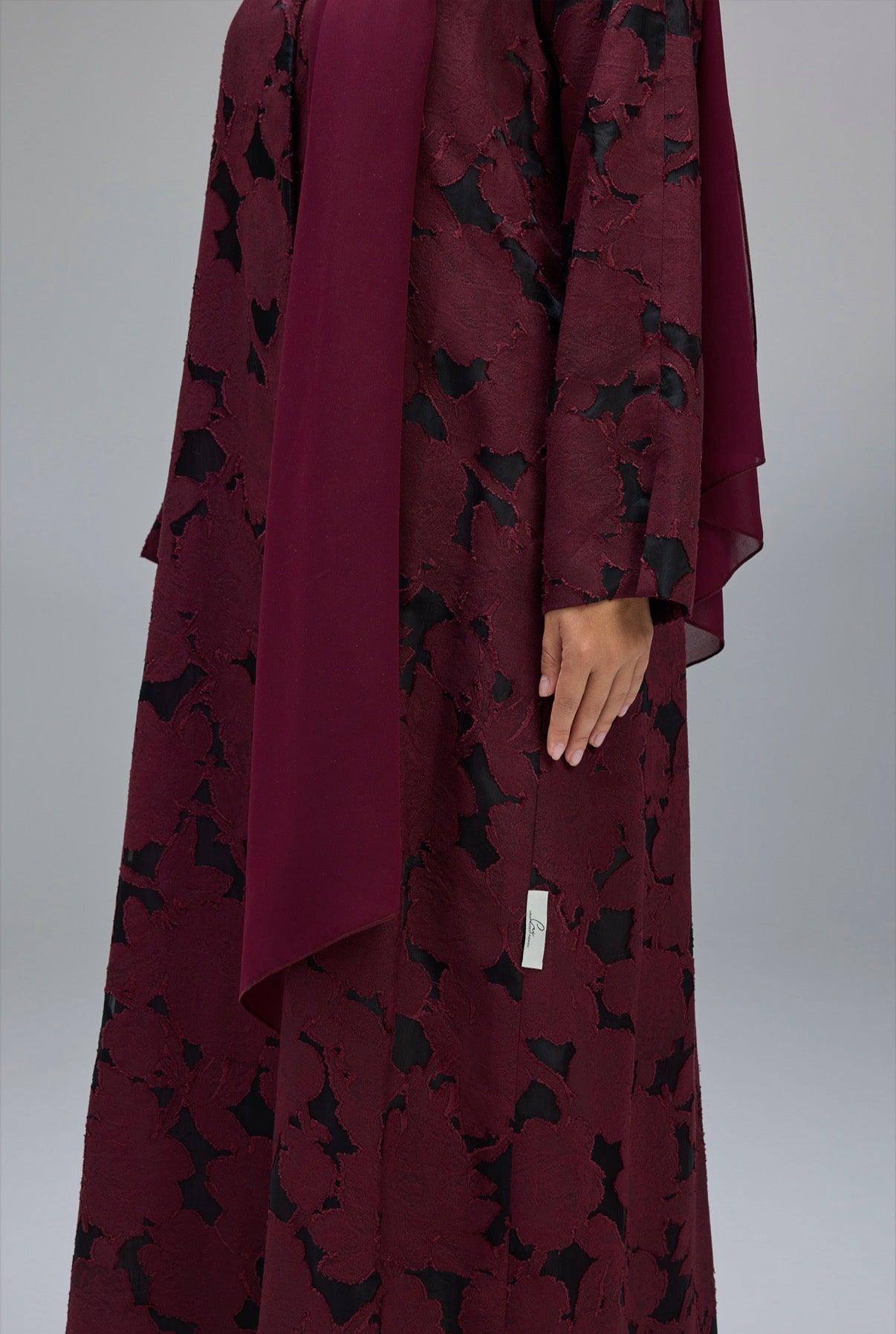 Jacquard flower Abaya