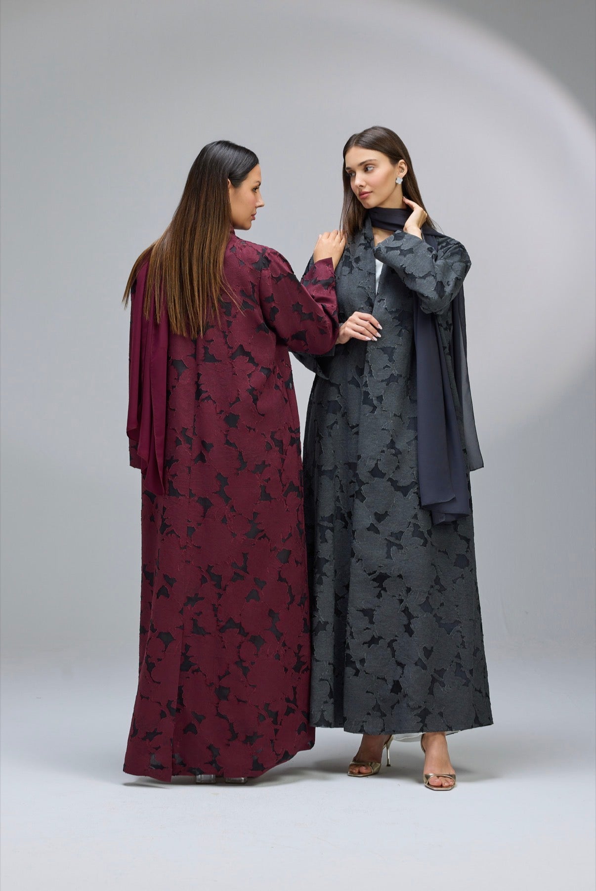 Jacquard flower Abaya