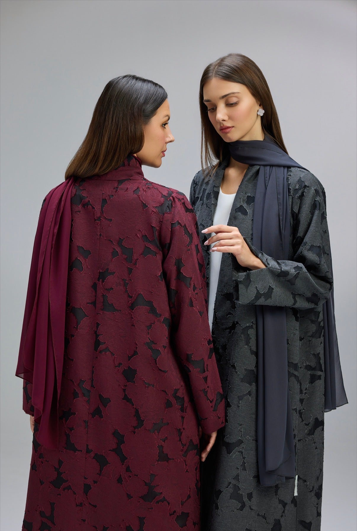 Jacquard flower Abaya