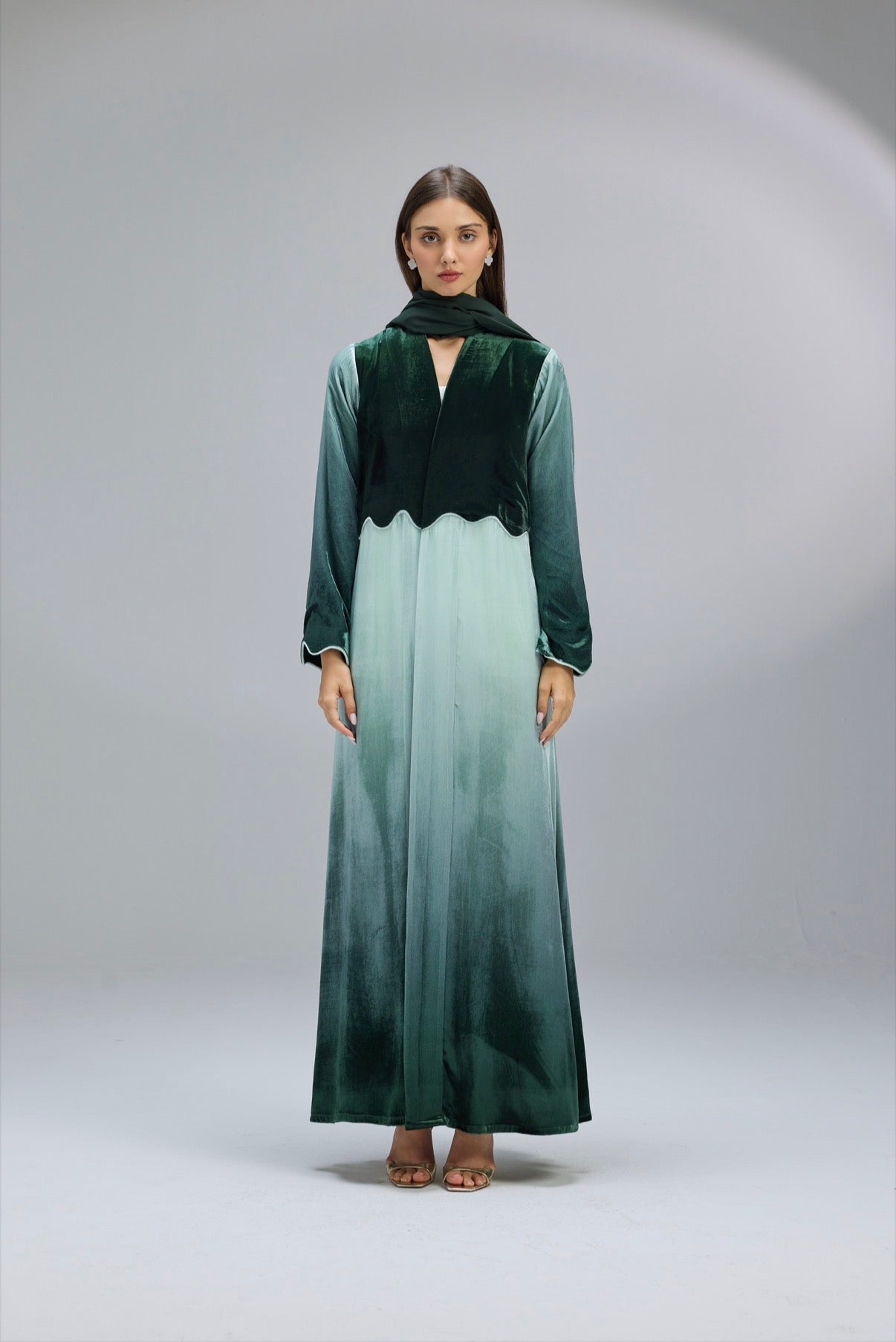 Emerald Whisper & Midnight Orchid Abaya