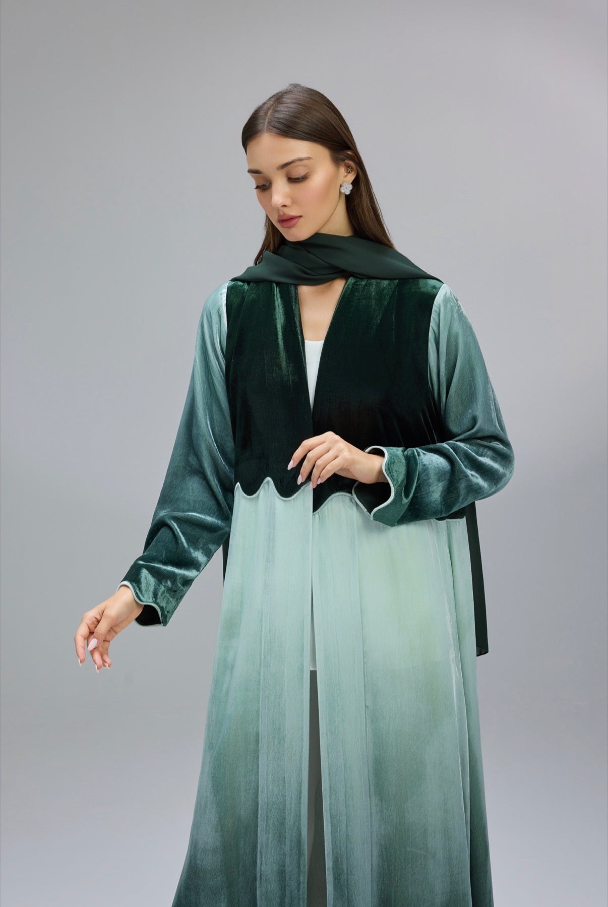 Emerald Whisper & Midnight Orchid Abaya
