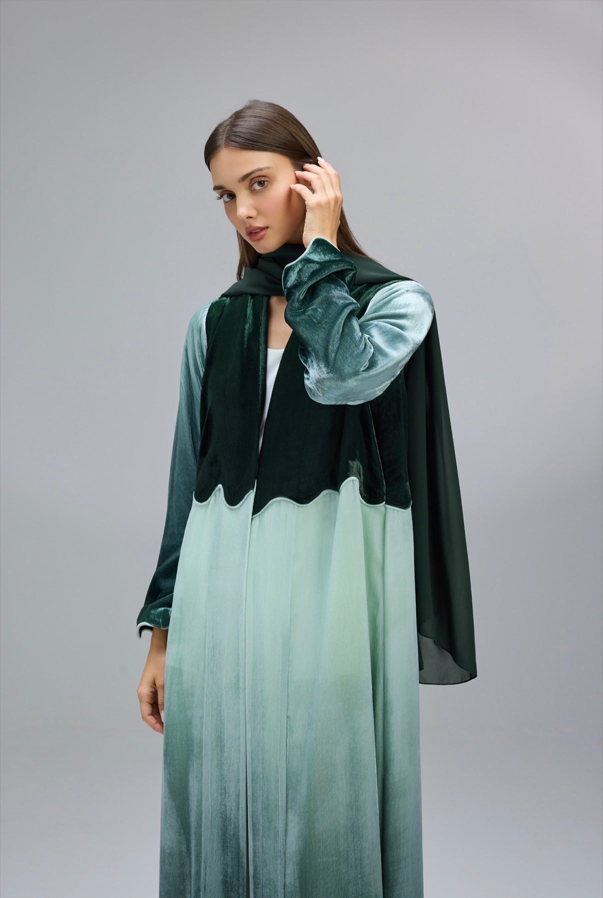 Emerald Whisper & Midnight Orchid Abaya
