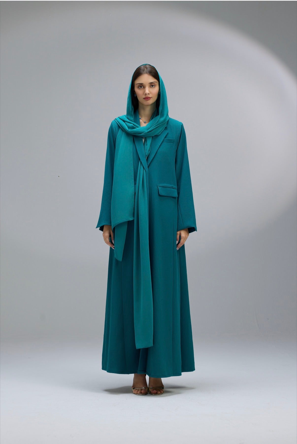 Turquoise Scarf Abaya