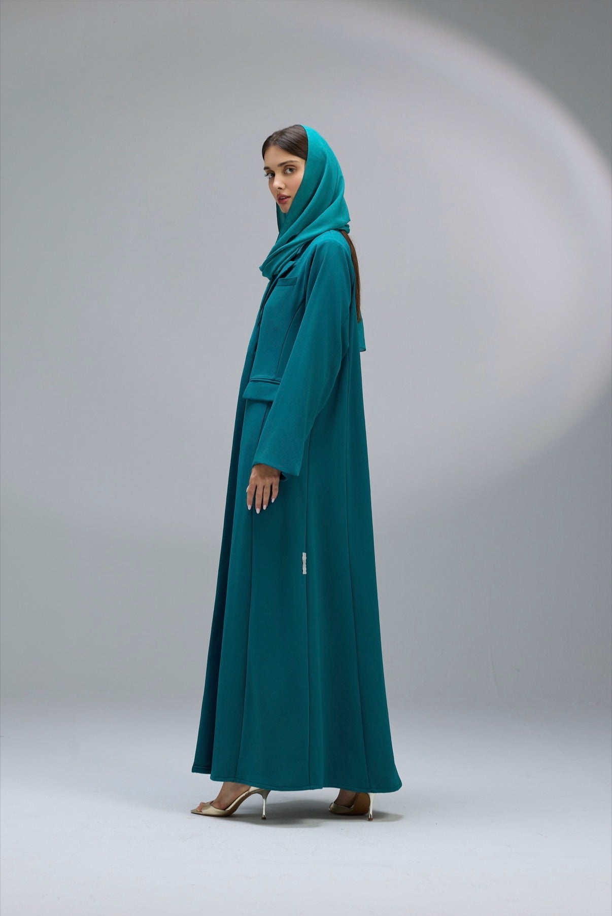 Turquoise Scarf Abaya