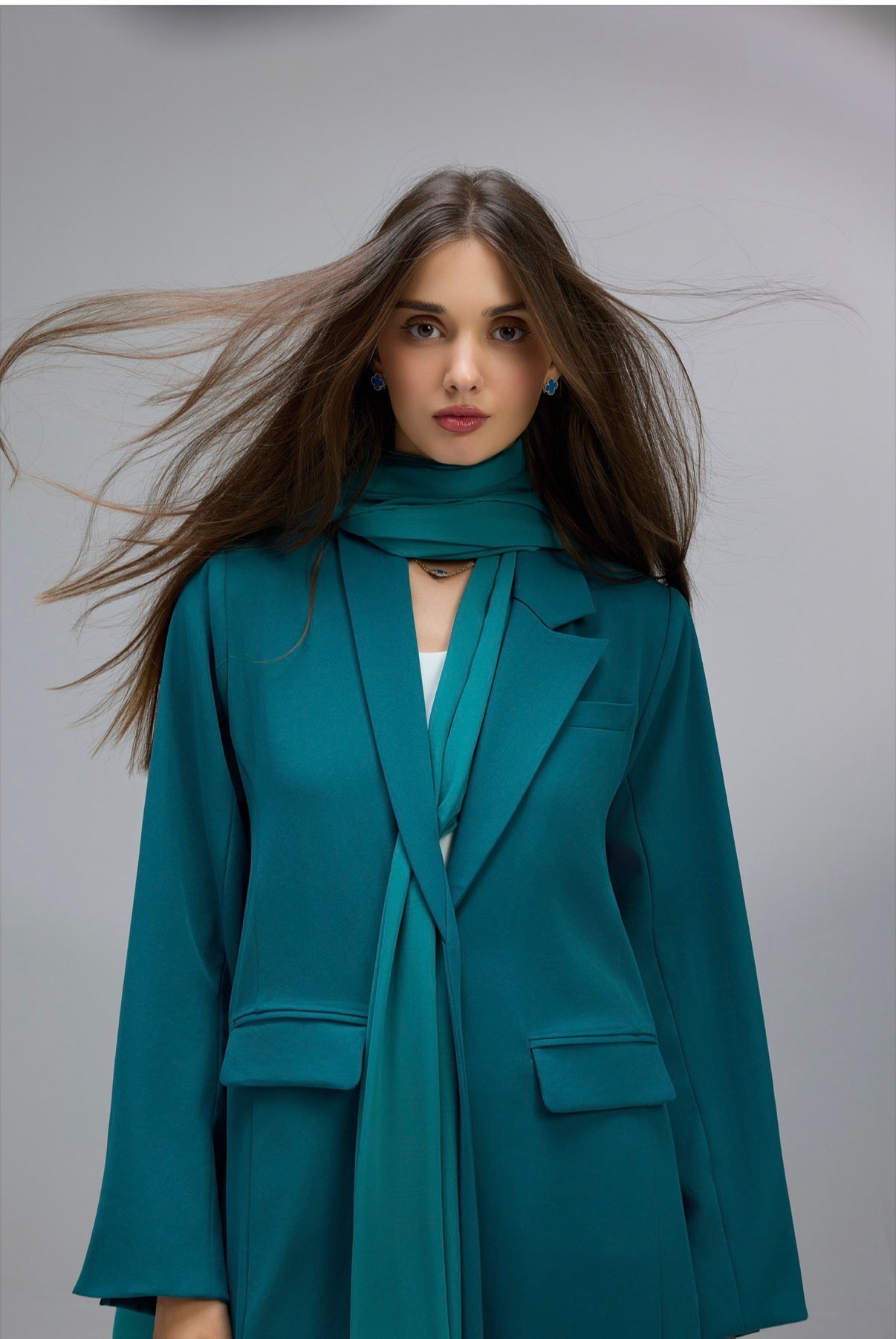 Turquoise Scarf Abaya