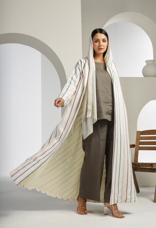 Linen stripes Abaya